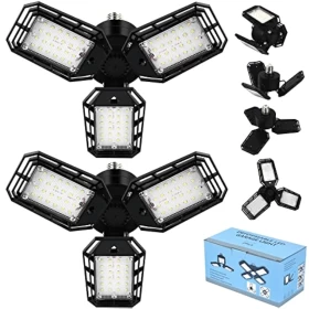 Aoretic LED Garage Lights – Ultra-Bright 180W 18000LM 2 Pcs