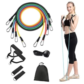 Resistance Bands Set | Home Gym Workout & Fitness Training Kit 11PCS