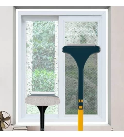 2-in-1 Window Cleaning Tool | Squeegee & Dust Remover for Glass & Screens