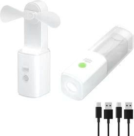 SEVENKA 2-Pack USB-C Rechargeable Fans with Flashlight