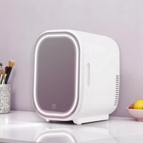 Mini Refrigerator with Mirror & LED Light For Car & Home – 8L Capacity