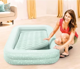 Intex Kidz Raised Frame Air Mattress Bed | Travel & Camping Inflatable Bed for Kids