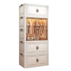 Modern Modular Wardrobe with Transparent Glass Center – 180×65×40 cm
