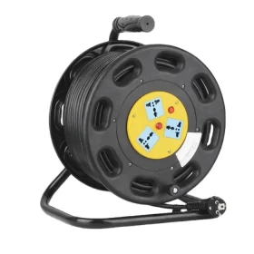 Plastic 3 Multi Sockets Cable Reel | Black Outdoor Extension Cord Reel  240V