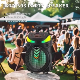 JBR 1203 Portable Party Speaker with Trolley – 12" Bluetooth Outdoor Sound System