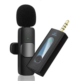 K35 Dual Clip Wireless Microphone for Mobile Phones (AUX)