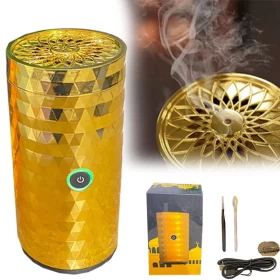 Mubkhar Rechargeable Electric Car Incense Burner – Golden
