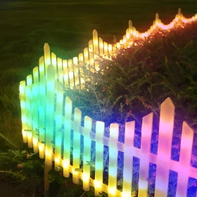 Wave-Shaped Solar LED Lighted Garden Fence – Stylish Outdoor Illumination
