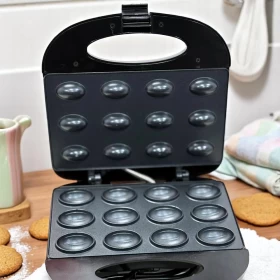 Electric 12-Hole Cookie & Nut Cake Maker – Mini Waffle & Sandwich Toaster