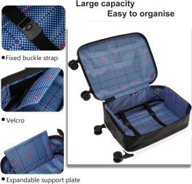 ELDA Collapsible Suitcase - 24-Inch Hardshell Rolling Luggage with Silent Spinner Wheels