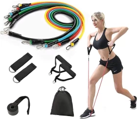 Resistance Bands Set | Home Gym Workout & Fitness Training Kit 11PCS