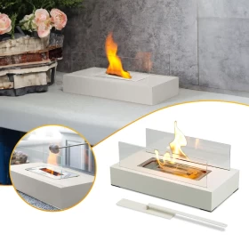 Tabletop Rectangular Fireplace – Modern Indoor & Outdoor Flame Ambience