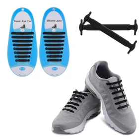 No-tie silicone shoelace Black