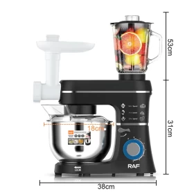 RAF 5-in-1 Meat Mincer & Grinder Blender & Mixer Machine Stand Food Mixer Powerful 1400W 10L