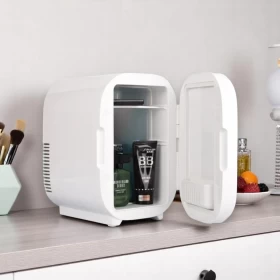 Mini Refrigerator with Mirror & LED Light For Car & Home – 8L Capacity