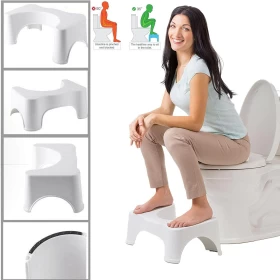 Bathroom Toilet Stool – Anti-Slip Footstep for Constipation & Piles Relief,