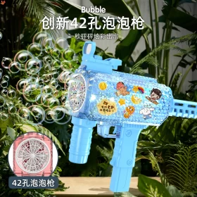 Electric Automatic Bubble Machine – 42 Holes Bubble Gun for Kids