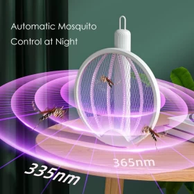 Electric Fly Swatter 3000V Bug Zapper with Purple Light Mosquito Trap Lamp for Indoor & Outdoor Use  Large Size Insect Killer