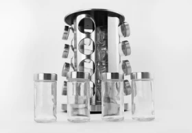 Rotating Stainless Steel Spice Rack – 16 Jar Organ