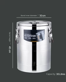 Stainless Steel Insulated Barrel – High-Capacity Thermal Food Container 30L