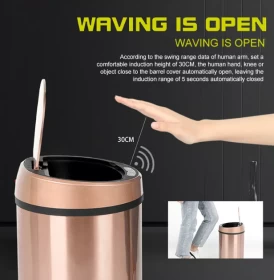 Automatic Touchless Infrared Motion Sensor Trash Can 8L