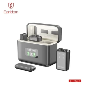 Earldom Wireless Lavalier Microphone ET-MC14 – Pro Audio with Charging Case