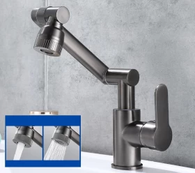 Basin Mixing Faucet – Gray All Copper for Hot & Cold Water