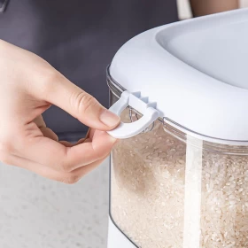 Grain Dispenser  Design Rice & Grain Storage Container – Countertop Food Dispenser with Utensil