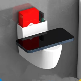 Creative 2-in-1 Toilet-Shaped Wall-Mounted Ashtray & Cigarette Holder